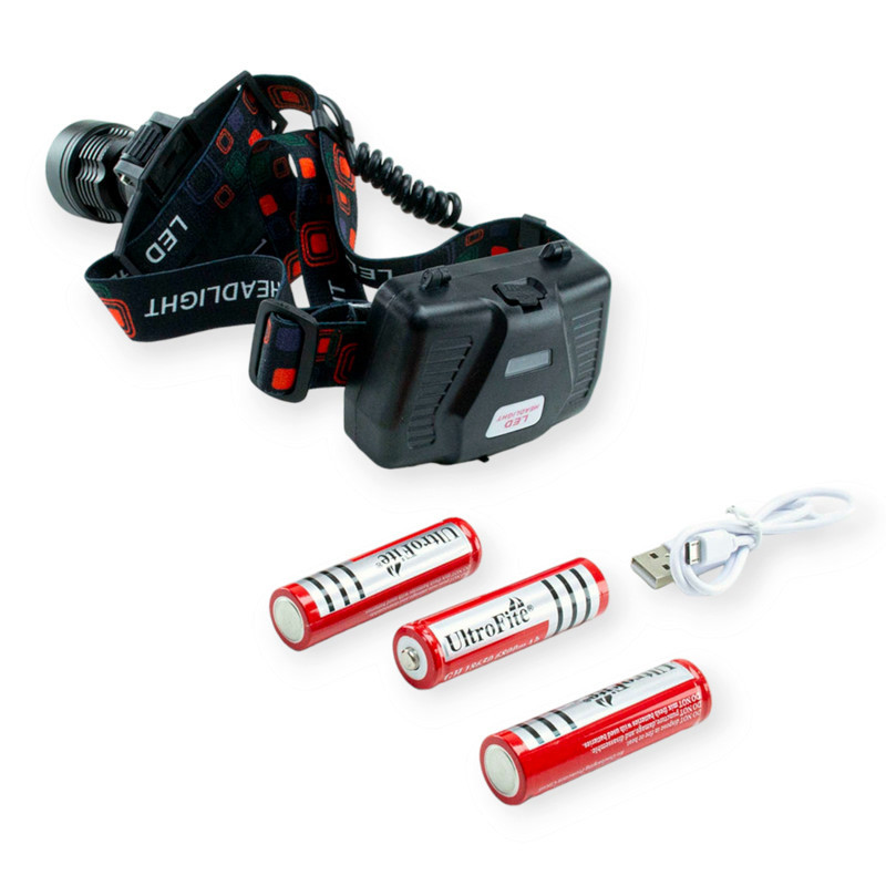 Фонарик диодный налобный led, 3 акб 18650, 4 режима., зарядка usb Head Lamp Мукачево - изображение 1