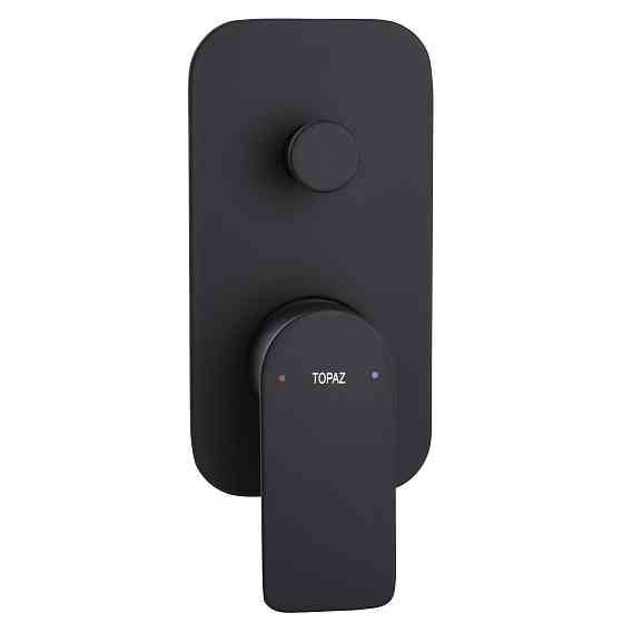 Змішувач для ванни вбудований TOPAZ SARDINIA TSG 08202-V-H20-BL- 2 виходи, вилив190мм.Чорний Луцьк