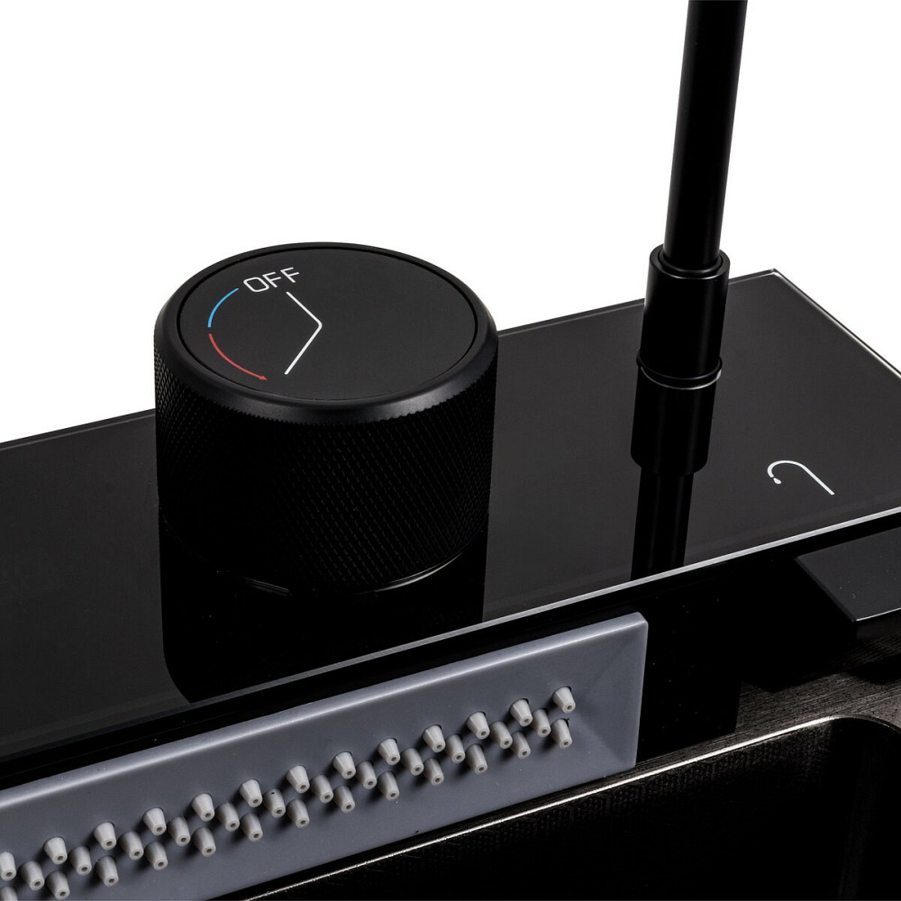 PLATINUM Кухонна мийка 75*45М PVD чорна Platinum Handmade "Водоспад" Коломия - фото 15