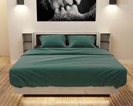 Ліжко Крістал №1 двоспальне, Дуб Крафт+Венге Магія, 2035х2176х850 Львів