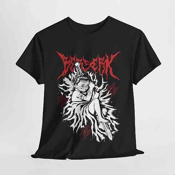 Футболка з аніме принтом Берсерк Манга Стріп Гутс оверсайз (S/M/L) Чорний AnimeJ0681 Дніпро