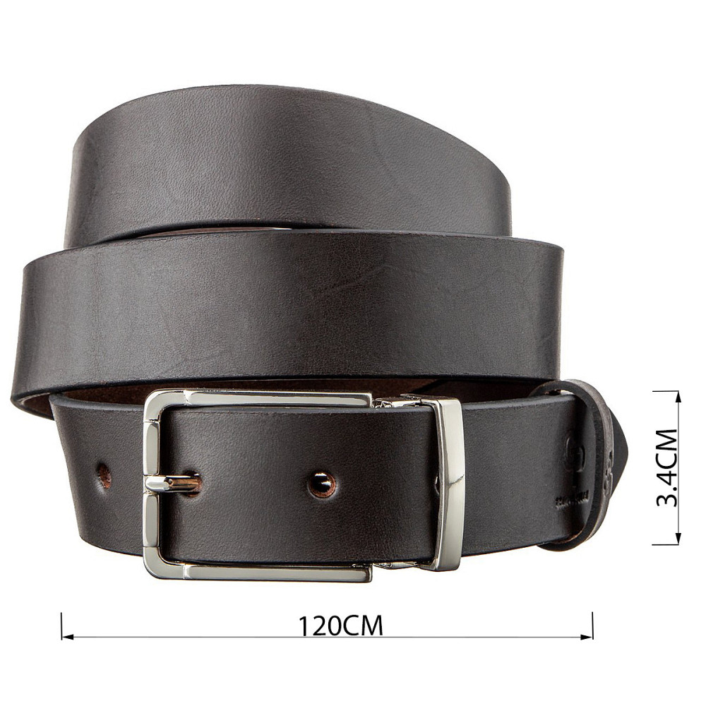 Ремень мужской GRANDE PELLE 11065 кожа Коричневый Киев - изображение 8