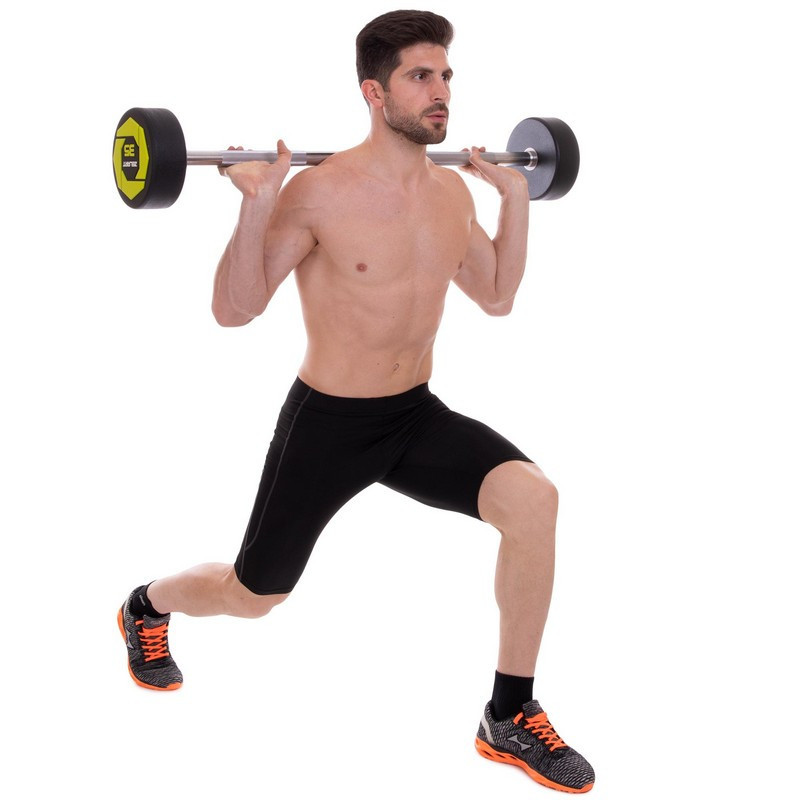 Штанга фіксована пряма поліуретанова Zelart 2689-35 довжина 110 см 35 кг Київ - фото 8