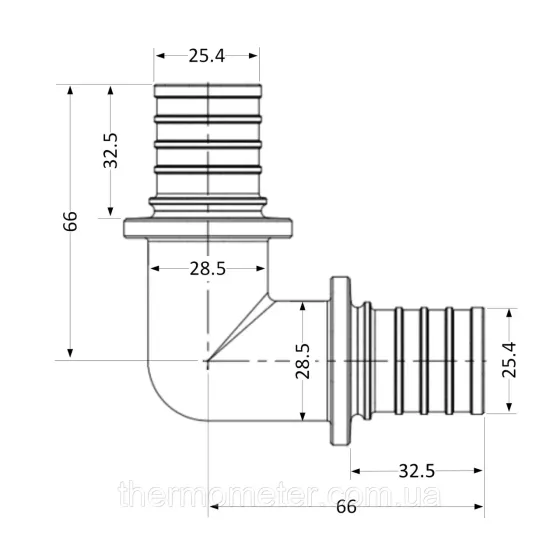 Угол натяжной Icma №1035 d32х4,4 851035GY05 Киев