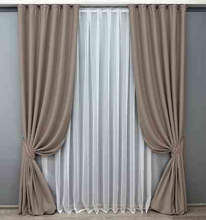 Комплект готових штор VR-Textil Bagema Rvs № 1242ш Какао 150х270 см 2 шт (33-0063) Київ