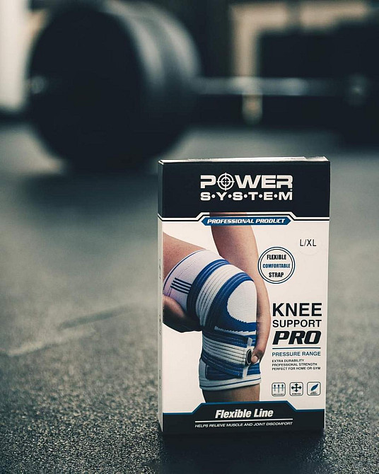 Наколінник Power System PS-6008 Knee Support Pro Blue/White (1шт.) L/XL Каменское - изображение 7