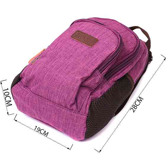 Модний рюкзак з поліестру з великою кількістю кишень Vintage 22147 Фіолетовий Київ