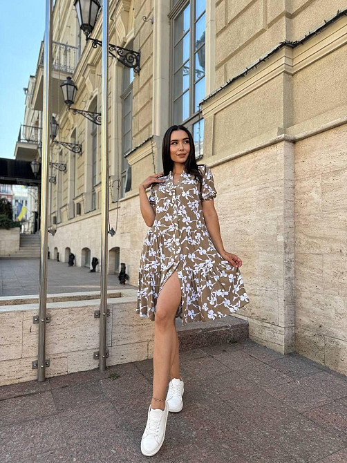 Жіноча літня сукня вільного крою, натуральний штапель.  42-56р Київ - фото 7