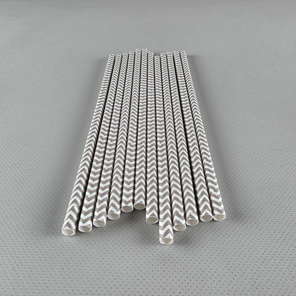 Соломка трубочка паперова Ø 5 мм 20 см "Ялинка" срібляста 25 шт (1 пачка) Харків - фото 1