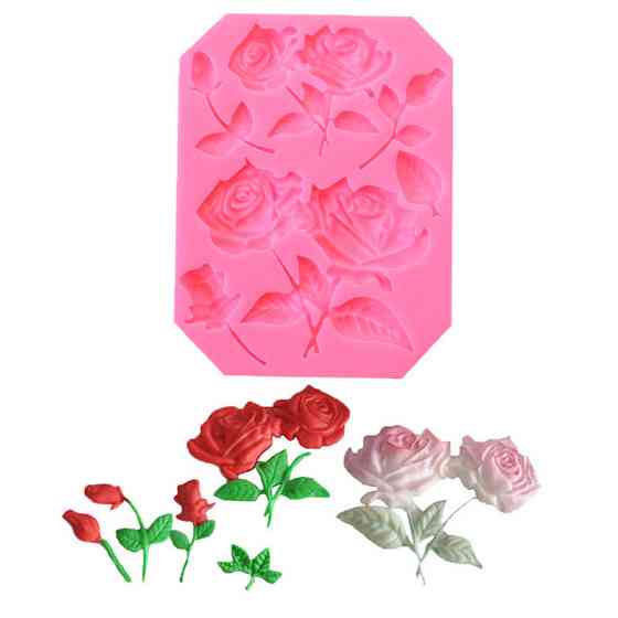 Молд силиконовый Розы 119 на 90 мм розовый Киев