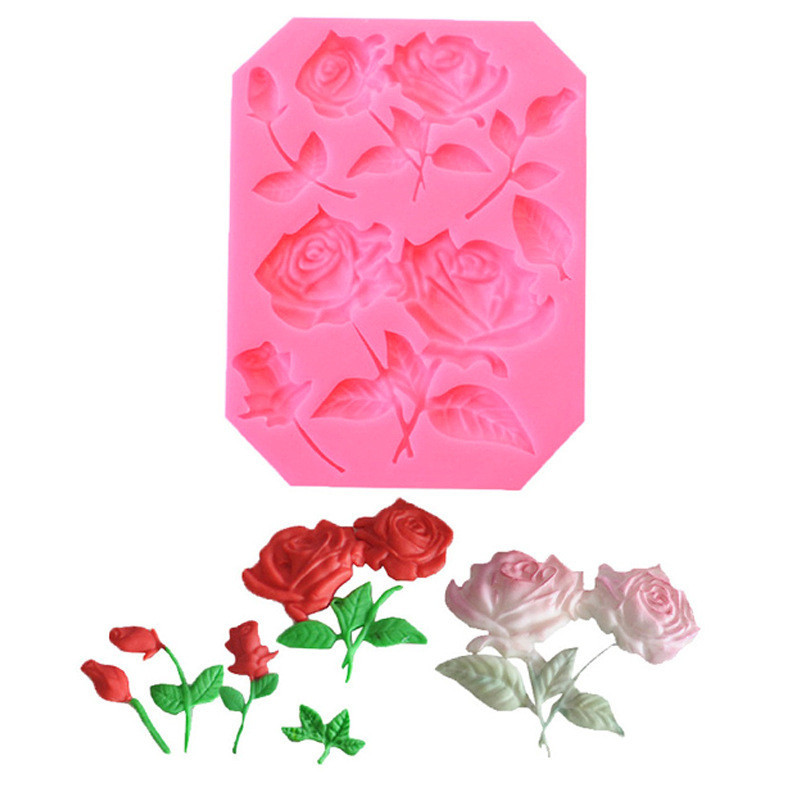 Молд силіконовий Троянди 119 на 90 мм рожевий Київ - фото 1