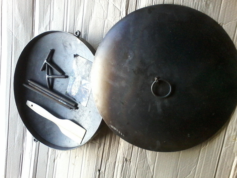 Сковорода з диска борони для багаття 40 см з кришкою для пікніка, диск для смаження Київ - фото 5