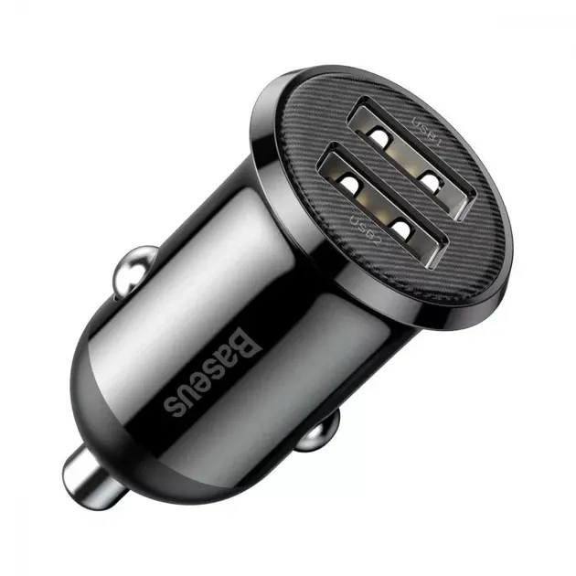 Автомобильное зарядное устройство Baseus Grain Pro 10w 4.8A 2xUSB Black Киев - изображение 1