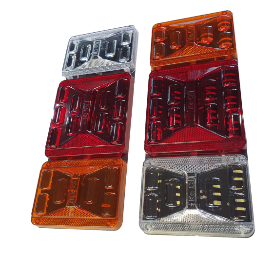 Ліхтар LED задній універсальний 325 х 130 х 20; 24v; 108 led діодів; (38Amber + 48Red + 22White) Мукачево