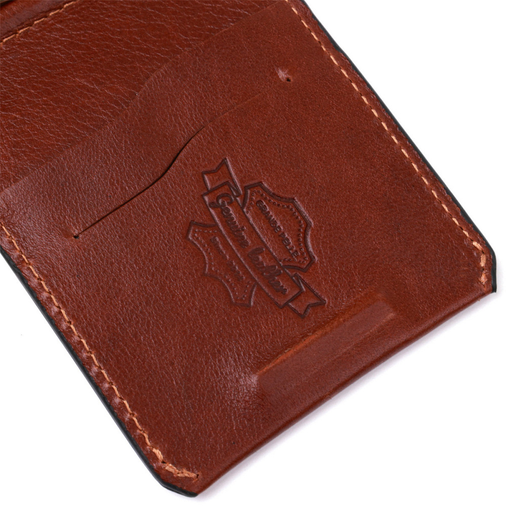 Мужской кожаный зажим для денег GRANDE PELLE 11361 Коричневый Киев - изображение 7