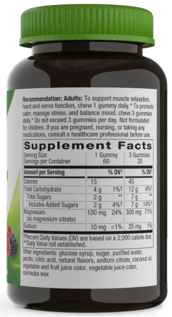 Магній цитрат жувальний Nature's Way Magnesium Gummy 60 цукерок зі смаком ягід Київ