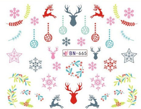 Новогодние наклейки на ногти BN-665 Киев - изображение 1