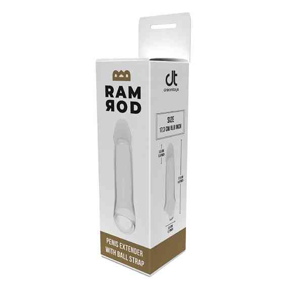 Насадка на пенис Dreamtoys Ramrod с кольцом для мошонки, прозрачная Sex Aura Киев