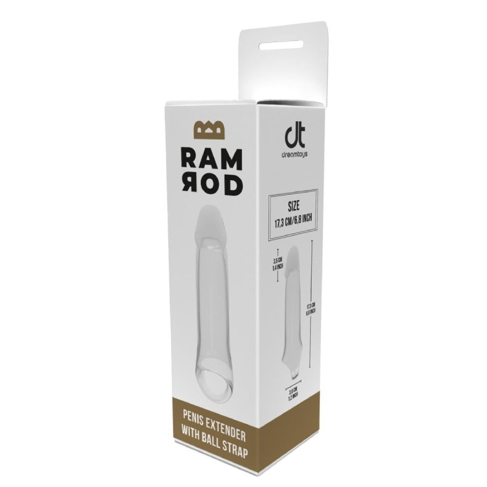 Насадка на пенис Dreamtoys Ramrod с кольцом для мошонки, прозрачная Sex Aura Киев - изображение 5