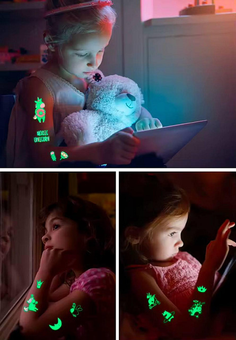 Детские тату переводные, флуоресцентные тату 