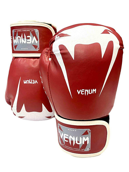 Рукавички боксерські VENUM Вишневе - фото 1