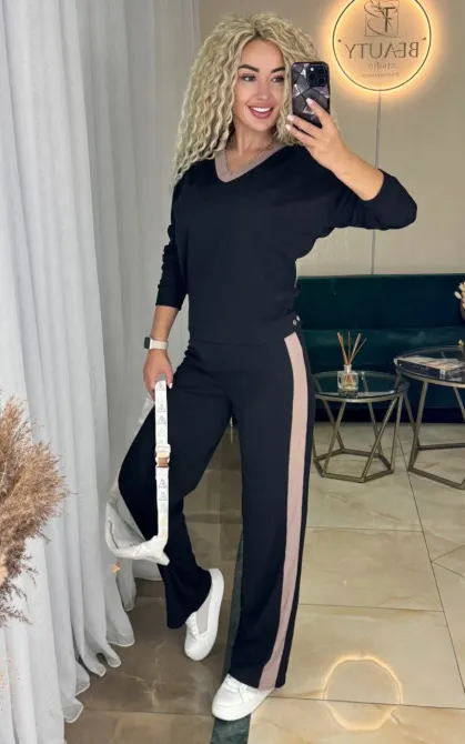 Жіночий костюм з рубчику з брюками палаццо Одеса - фото 11