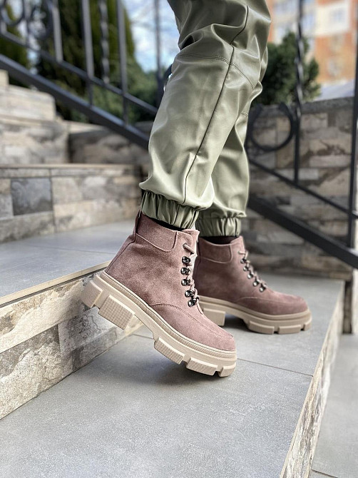 Черевики жіночі M.KRAFT пудра замша натуральна зима 38р.39р. (4287) Коломия - фото 7