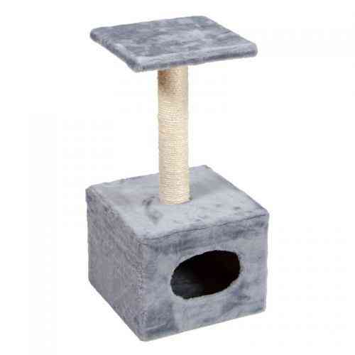 Когтеточка Природа Д1 з будкою серая, 32x32x65 см Киев
