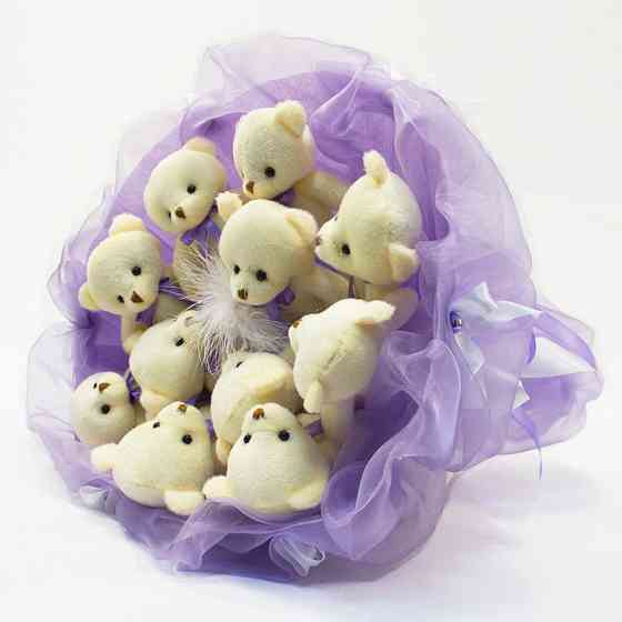 Букет из игрушек Мишки лавандовый 5346IT с 11ю игрушками Винница