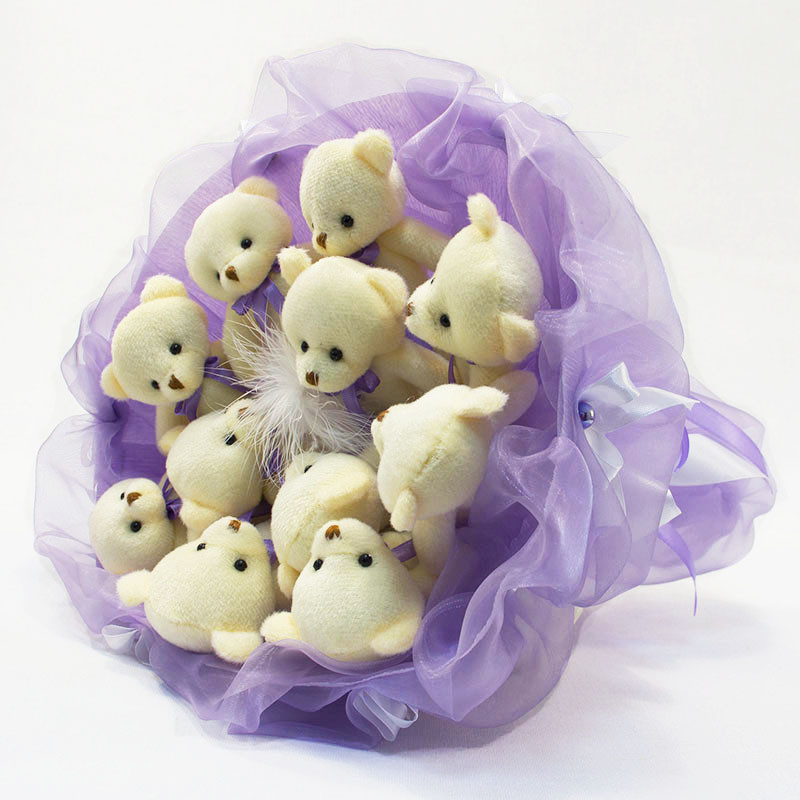 Букет з іграшок Ведмедики лавандовий 5346IT з 11ю іграшками Вінниця - фото 1