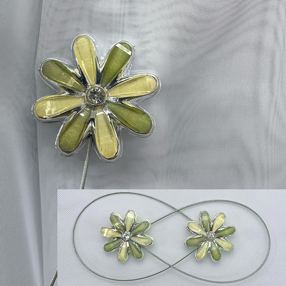 Магніти для штор та гардин "Flowers" набір 2 шт Оливковий (81-252) Київ - фото 1