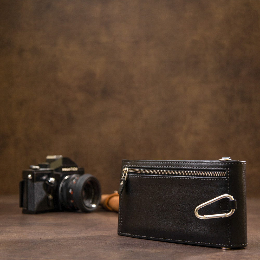 Мужская кожаная сумка-кошелек GRANDE PELLE 11440 Черный Киев - изображение 2