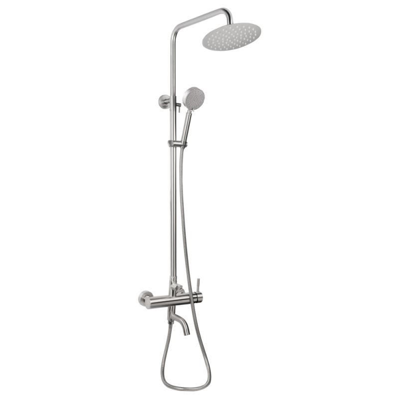 Душевая система универсальная Lidz Aria 1031 Nickel на три потребителя (с изливом) из нержавеющей стали Харьков - изображение 1