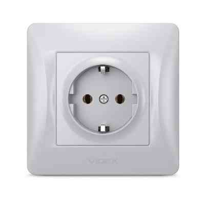 Розетка Videx BINERA 2ая із заземленням кремова (VF-BNSK1G-SS) Вінниця