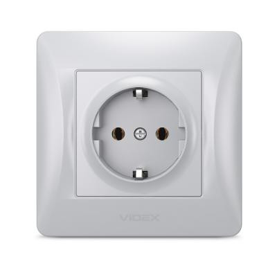 Розетка Videx BINERA 2ая із заземленням кремова (VF-BNSK1G-SS) Вінниця - фото 1