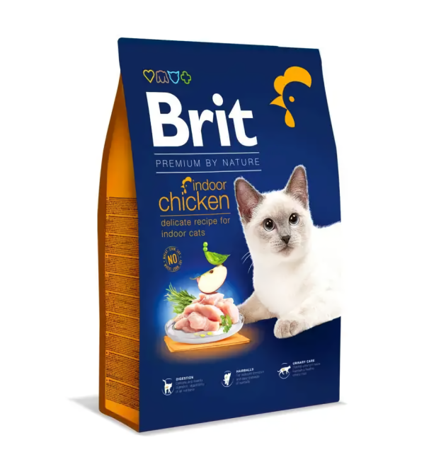 Сухий корм Бріт Brit Premium by Nature Cat Indoor Chicken з курячим м'ясом для котів, 1.5 кг Вінниця - фото 1