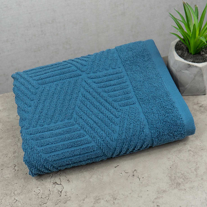 Полотенце махровое Уельс GM Textile 40х70см 500г/м2 (Синий) Сумы - изображение 1