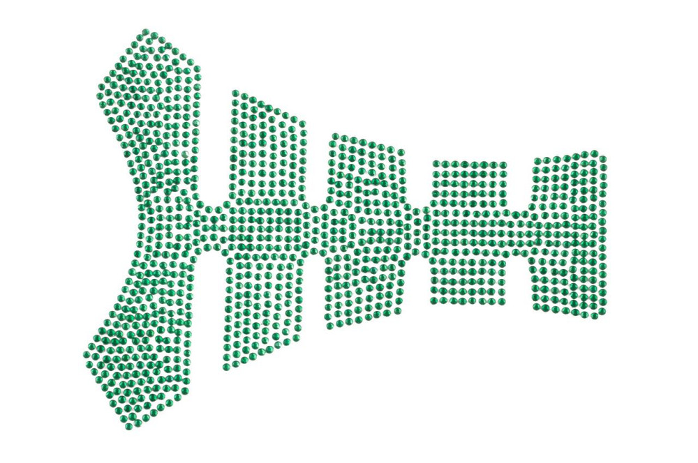 Наклейка на бак (20x16см, стразы зеленые) Мукачево - изображение 1