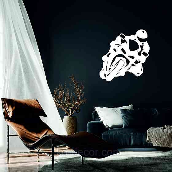 Декоративное настенное Панно «Мотоцыкл» Декор на стену 70*67 см, Белый Киев