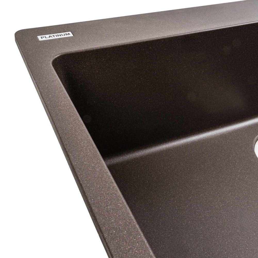 PLATINUM Гранітна мийка для кухні Platinum 7850 Bogema матова Темна скеля Київ - фото 5