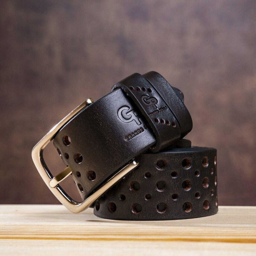 Ремень джинсовый Коричневый (GRANDE PELLE) Киев - изображение 9