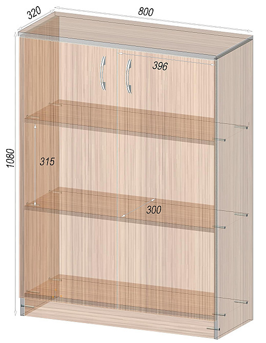 Тумба офисная ОСМ-2, Венге Магия, 800/320/1080 Львов - изображение 4