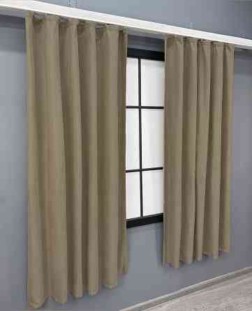 Комплект коротких штор VR-Textil Мікровелюр Petek YL № 1804ш Капучино 130х170 см 2 шт (35-0386) Київ