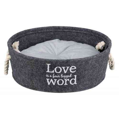 Лежак Trixie для собаки Lian з ручками та наповнювачем із флісу сірий фетр/плюш 37 см Київ