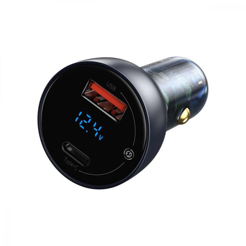 Автомобільний зарядний пристрій Baseus Particular Digital Display QC+PPS Dual Quick Charger Car Charger 65W Dark Gray Київ - фото 3