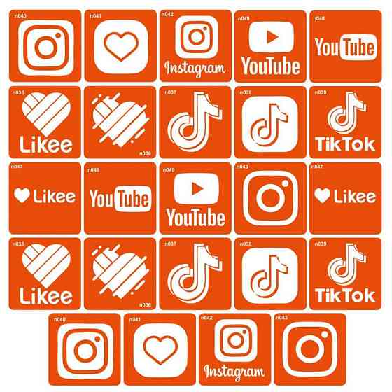 Набор трафаретов для био-тату 