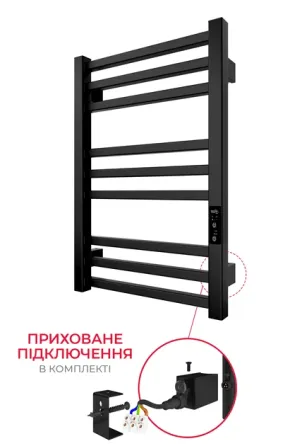 Електрична рушникосушка HF London 570х430 TR K чорна матова Київ