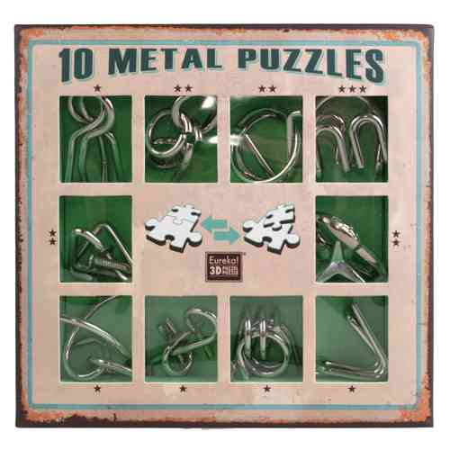 Набір головоломок Metall Puzzles green Eureka 3D Puzzle 473357, 10 головоломок Вінниця