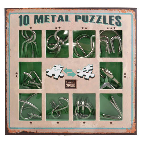 Набор головоломок Metall Puzzles green Eureka 3D Puzzle 473357, 10 головоломок Винница - изображение 3