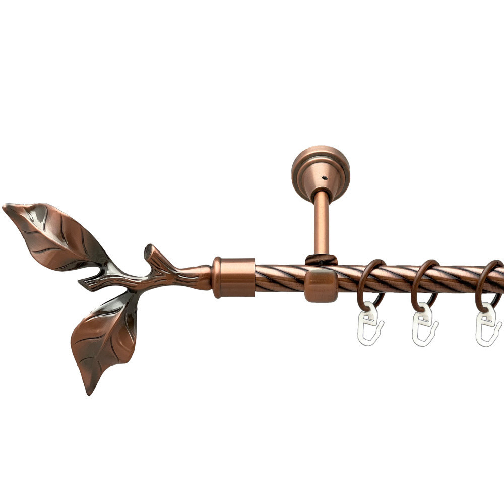 Карниз Orvit Листок Троянди металевий однорядний відкритий скручена труба кільце металеве Мідь 16 мм 200 см Львов - изображение 1